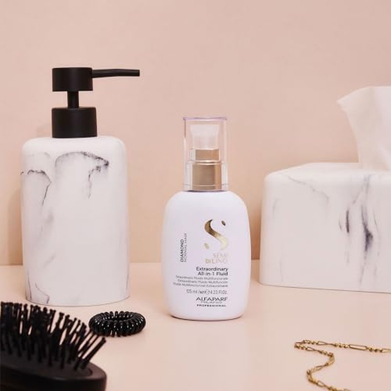ALFAPARF MILANO Semi di Lino Diamond Extraordinary All-in-1 Leave-In Fluid with Thermal Protection - Detangles, Protects, Softens, Smooths, Controls, Seals Cuticles - Vegan Formula - 4.23 fl. oz.