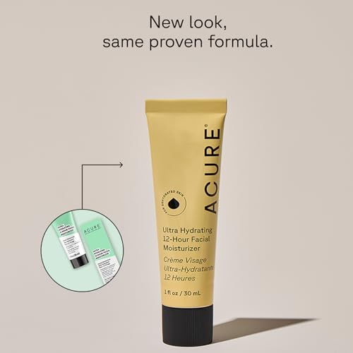 Acure Ultra Hydrating Facial Cream 12 Hour Moisturizer Vegan 1.7 Fl Oz Pack of 2