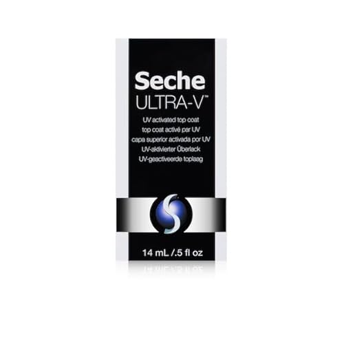 Seche Ultra-V UV Gel Top Coat Nail Polish - Clear Topcoat Gel Nail Polish, Quick-Dry & Long-Wearing Soak Off Lamp, Salon & At-Home Use, 0.5 fl oz