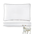 King Size Wool Pillow Set of 2 - White Australian Wool & Down Alternative Support Cushions