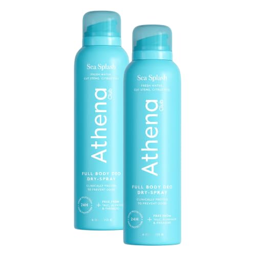 Full Body Deodorant Spray for Women - Aluminum-Free 24H Odor Protection, Sea Splash Scent, 4 oz Pack of 2