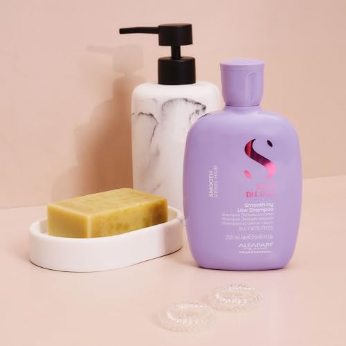 Alfaparf Milano Semi di Lino Smooth Sulfate-Free Shampoo 8.45 Fl Oz - Anti-Frizz & Color Protect