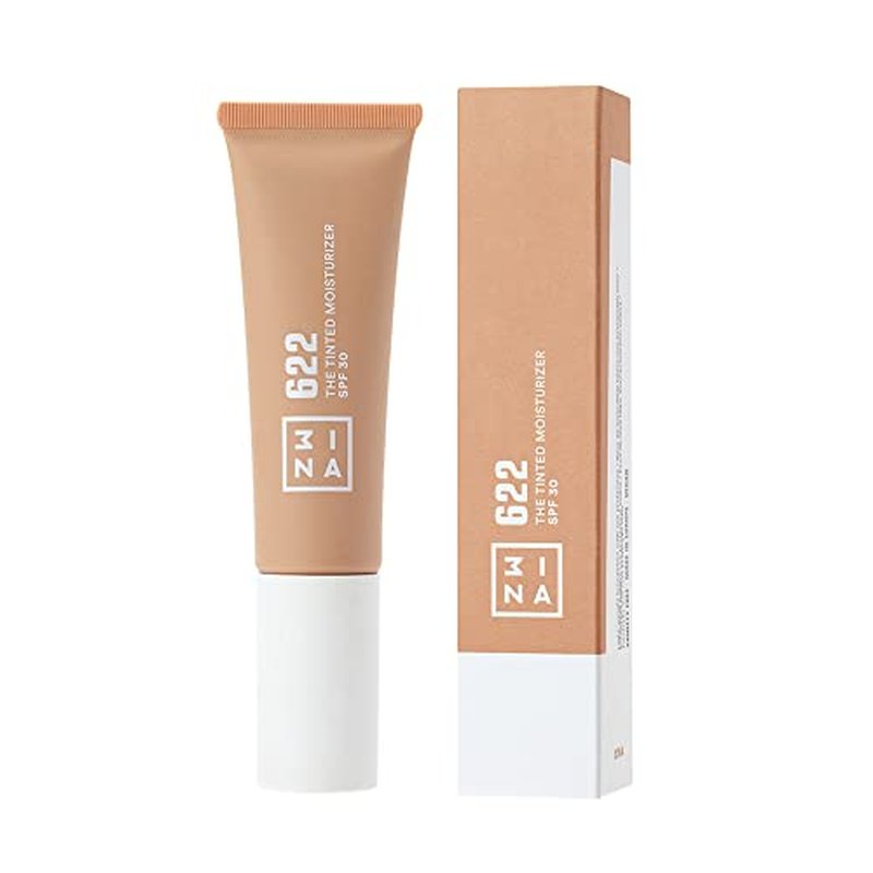 3INA The Tinted Moisturizer SPF 30 ? Tinted Face Moisturizer for Women with Hyaluronic Acid ? Light to Medium Coverage Foundation ? 622 ? 1.01 oz