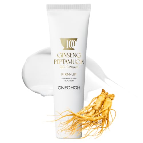 Ginseng Peptamucin GO Face Cream – Vegan Wrinkle & Firming Moisturizer with 8 Peptides & Plant Mucin, 1.69 fl oz