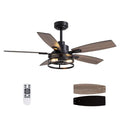 LuminFan Black 46-Inch Ceiling Fan with Lights & Remote Control for Indoor & Outdoor