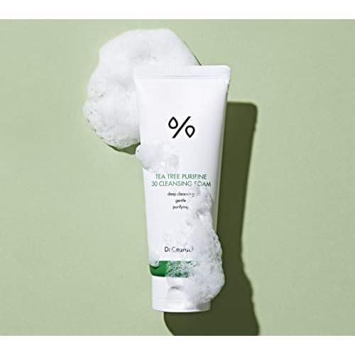 Dr.Ceuracle by leegeehaam Tea Tree Purifine Cleansing Foam (150ml / 5.07 fl. oz.) - Gel to Foam Mild Soothing Daily Cleanser with Fine Bubbles, Sebum Reducing and Hydrating for Sensitive Skin
