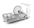 Joseph Joseph Steel Plus Extendable Dish Rack - Small to Large with Wine Glass Holder & Drain Spout - Light Stone Variation