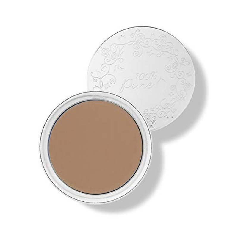 100% PURE Cream Foundation Concealer Face Makeup Medium to Full Matte Coverage - Vegan Fruit Pigmented Toffee Color (Tan with Neutral Undertone) - 0.32 oz