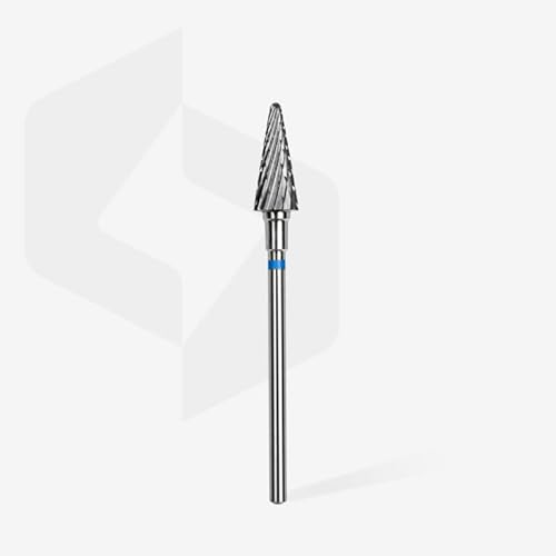 STALEKS PRO Expert Carbide Nail Drill Bit (Cone, Blue, 6mm Head / 14mm WP) ? Medium Hardness for Artificial Nail Correction & Skin Processing in Hardware Manicure/Pedicure