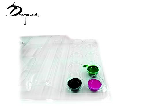 Dragon Art 25Pcs Plastic Disposable Ink Cup Tray Pigment Rack Holder for Tattoo