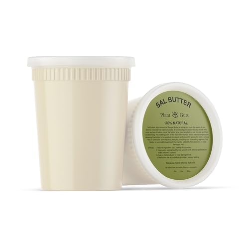 Plant Guru Raw Sal Seed Butter 32 oz. / 2 lbs. 100% Pure Natural Cold Pressed - Great for Skin, Body and Hair Moisturizer, DIY Creams, Balms, Lotions and Soap Making.