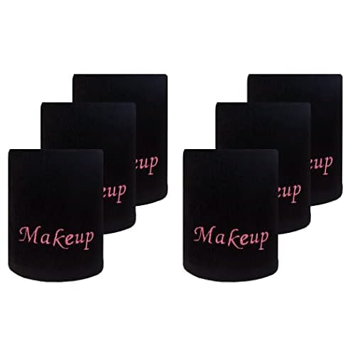 Makeup Remover Towels. Fingertip Face Reusable Washcloths. Embroidered, 100% Soft Cotton. Facial Cleansing. Pack of 6.