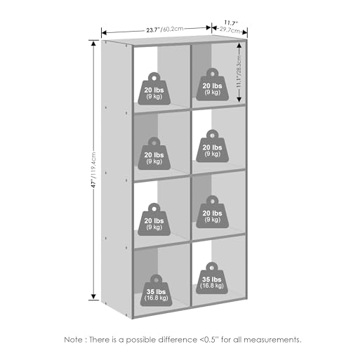 White 8-Cube Book Shelf - Modern Cube Storage Organizer for Living Room & Bedroom
