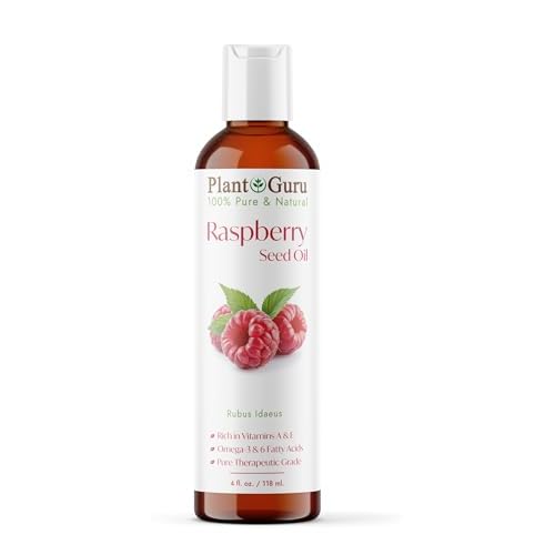 Red Raspberry Seed Oil 4 fl. oz. Cold Pressed Unrefined 100% Pure & Natural Carrier ? Ideal for Skin, Face, Body, and Hair Moisturizer. Great for DIY Soap, Creams, Lotions, and Lip Balms.