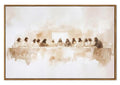 Christian Last Supper Wall Art Canvas with Floating Frame - Religious Home Decor 12x16 in