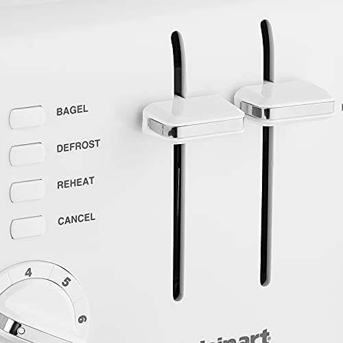 Cuisinart 4-Slice Compact White Toaster - Bagel, Defrost, Reheat, Shade Control