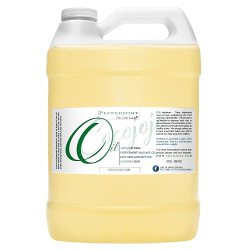 Peppermint Essential Oil Mint Blend with Pure Jojoba Grape Seed Argan Oil with a Very Rich Selection of Plants Extract - 1 Gallon Massage Mixture Bulk Wholesale 128 oz LB Hair Skin Face Body
