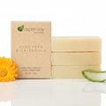 Lemon Blossom Calendula & Aloe Vera Soap - Organic Face & Body Bar, 4.5 oz, Pack of 3