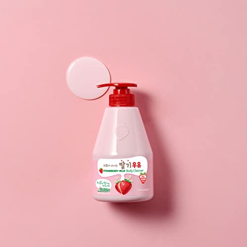 WELCOS Kwailnara Strawberry Milk Body Lotion & Body Wash Set ? Moisturizing & Revitalizing Korean Skincare Bundle with Strawberry Extract, 560g / 19.75oz Each