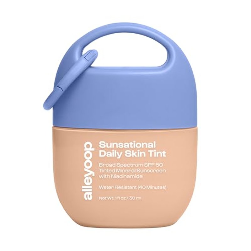 Alleyoop Sunsational Tinted Moisturizer SPF 50 for Face Broad Spectrum ? 100% Mineral Face Sunscreen with Jojoba, Hydrating & Soothing Tinted Sunscreen, Vegan & Cruelty-Free (Glimmer)