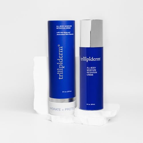 Trilipiderm All-Body Moisture Retention Cr?me ? Plant-Based Body Moisturizer Lotion for Dry Skin, Lightweight Daily Face and Body Cream with Meadowfoam & Vitamin E, Non-Greasy Hydrating Lotion, 8 oz