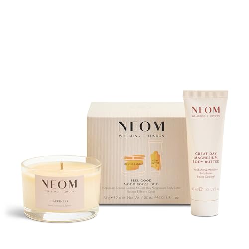 Neom Feel Good Mood Boost Duo Gift Set with Uplifting Candle & Body Butter