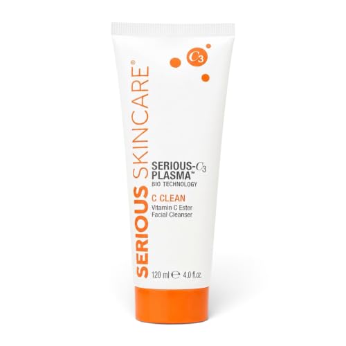 Serious Skincare Vitamin C Clean Facial Cleanser 4 Oz - Hydrating Gentle Face Wash for Mature & Dry Skin