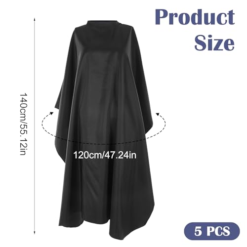 Black Hair Salon Capes 5 Pack Waterproof Barber Capes 55x47 Inches - Variation of THIS listing 5
