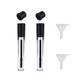 2 Pcs 8 mL Empty Mascara Tubes With Eyelash Wand, Rubber Inserts and Funnels for Castor Oil, Ideal Kit for DIY Cosmetics, Includes 2 tubes, 2 rubber inserts and 2 funnels