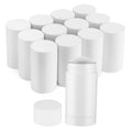 15 Pack White Empty Deodorant Containers - 1.7oz/50ml Twist-Up Refillable Tubes, Bottom-Fill Round Plastic Sticks for DIY Homemade Deodorant, Lip Balm & Solid Cosmetics
