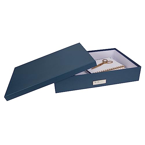 Bigso Sverker Fiberboard Legal & Art Storage Box with Lid, Blue
