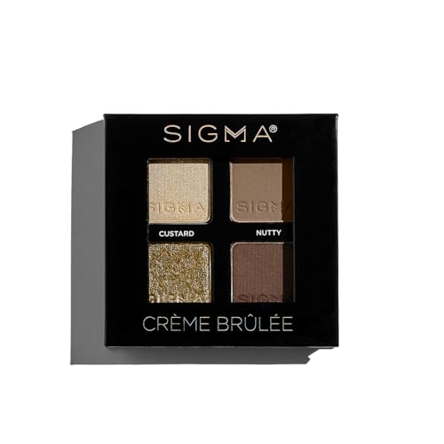 Sigma Beauty Crème Brûlée Eyeshadow Quad - 4 Neutral Shades, Travel Size