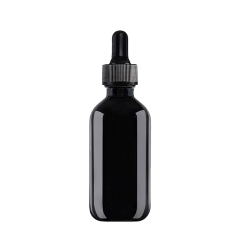 Easeen Black 2oz Glass Dropper Bottles for Essential Oils & Perfumes - 48 Pack
