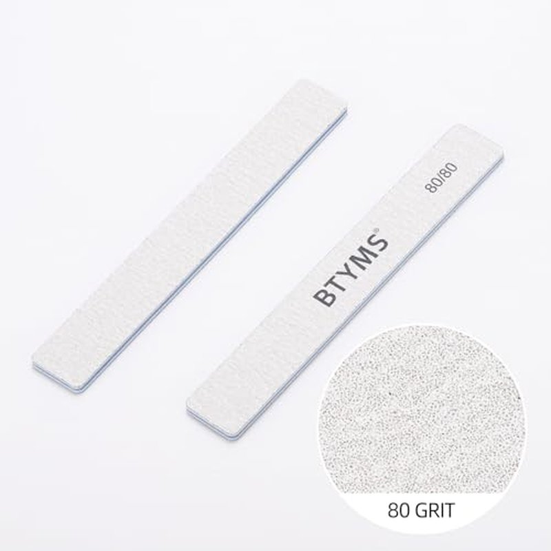 100 Count 80/80 Grit Rectangle Nail Files Reusable Coarse Nail File Double Sided Emery Boards Manicure Tools for Acrylic Nails