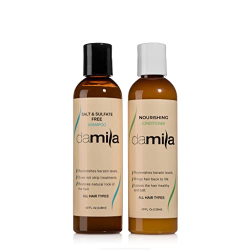 Damila Salt & Sulfate Free Shampoo & Conditioner Set - 4 Fl Oz Pack of 2