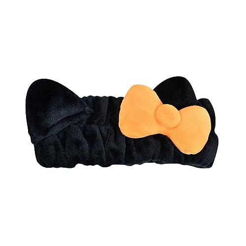 The Cr?me Shop x Hello Kitty ?¢橫Spooky Season?¢æ Plush Spa Headband Soft Comfortable Iconic Bow Design Universal Fit Durable Easy to Clean For All Beauty Occasions (Set of 1), Black / Orange