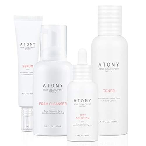 Acne Clear Skin Care System - Pore Cleanser, Toner, Spot & Serum for Acne Prone Skin