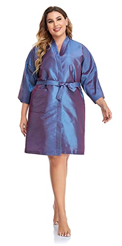 Purple Salon Client Gown Cape Pack of 4 – Hairdressing Smock Robes for Hair Cutting & Coloring