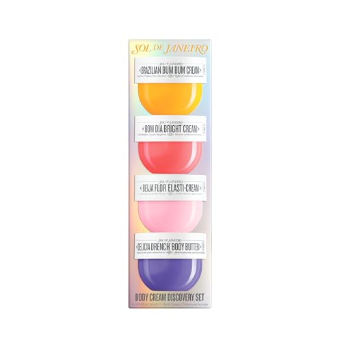 Sol de Janeiro Body Boldly Body Cream Discovery Set | Trial Size Body Creams | Gift Set | Set of 4 - 25mL | Bum Bum, Bom Dia, Beija Flor, Delicia Drench | Amazon Exclusive