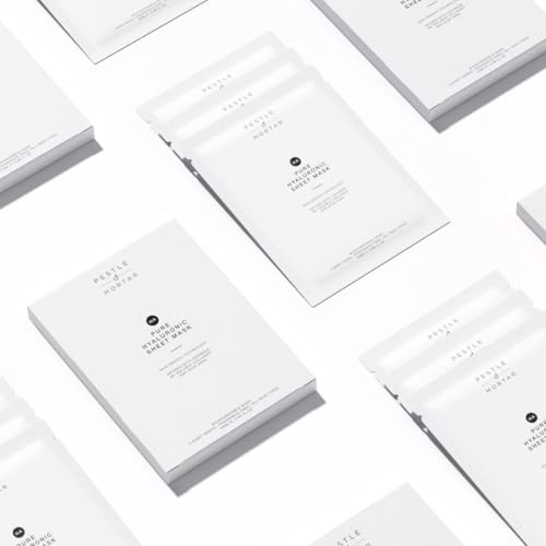 Pestle & Mortar Hydrating Sheet Mask ? Pure Hyaluronic Acid Face Mask ? Pack of 3 ? Soothing & Moisture-Boosting Skincare