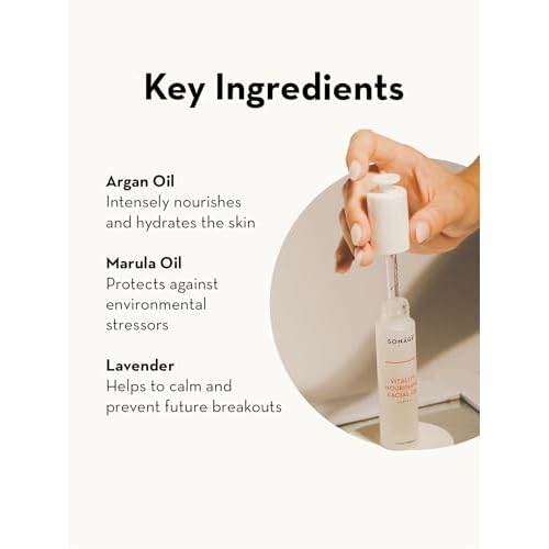Sonage Vitality Nourishing Facial Oil - Hydrate & Glow with Argan and Marula Oils - Perfect for Massage