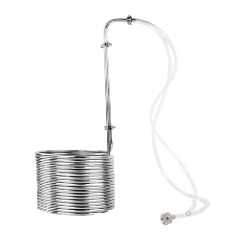 5/16" x 50Ft Stainless Steel Wort Chiller Coil for Homebrewing and Cooling - Hose Included