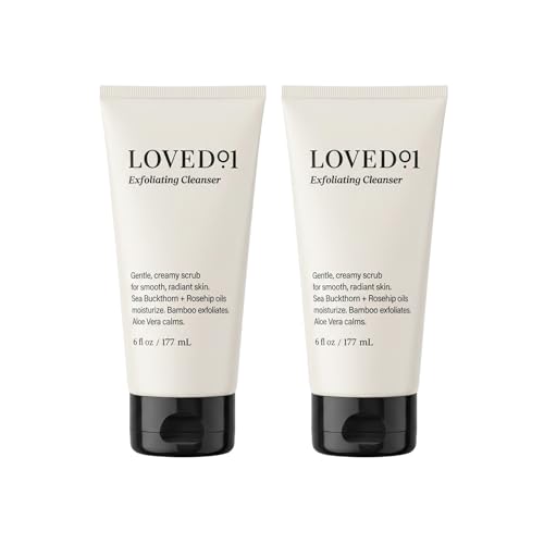 Loved01 Face & Body Exfoliating Cleanser 2-Pack (6 oz each) - Gentle, Nourishing Skincare