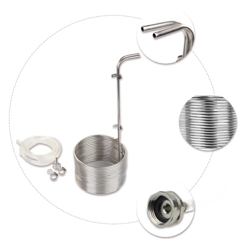 5/16" x 50Ft Stainless Steel Wort Chiller Coil for Homebrewing and Cooling - Hose Included