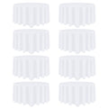 Heneger 8 Pack 120 Inch White Round Tablecloth for 48-96 Inch Tables