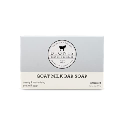 Dionis Goat Milk Skincare Unscented Lotion (8.5oz) and Hand & Body Bar Soap (6oz) Bundle - Made in USA - Cruelty Free and Paraben Free Formula