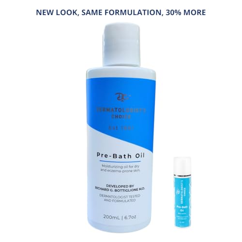 Dermatologist's Choice Pre-Bath Oil, Fragrance-Free Precleansing Treatment For Very Dry, Sensitive, and Eczema-Prone Skin, Supports Healthy Skin Barrier Function