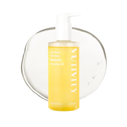 Superfood Hydrating Natural Cleansing Oil, Vegan, 200mL, 6.76 fl oz, Gentle Makeup Remover for Sensitive Skin, Korean Oil Cleanser