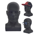 PVC Male Mannequin Head for Display and Training - Black, Variation L90yh