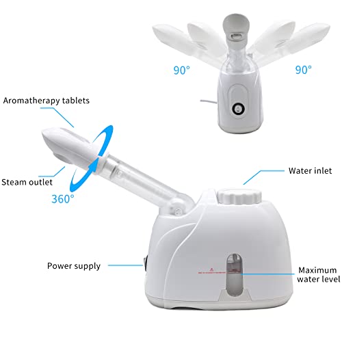 Facial Steamer Nanometer Fine Mist for Facial Deep Cleaning with Towel, 360¡Æ Rotating Arm, Deep Cleaning Home Spa Device for Personal Care, Face Steamer for Facial